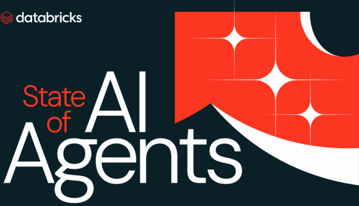 Databricks State of AI Agents 2026 report cover showing abstract AI agent graphics and the Databricks logo