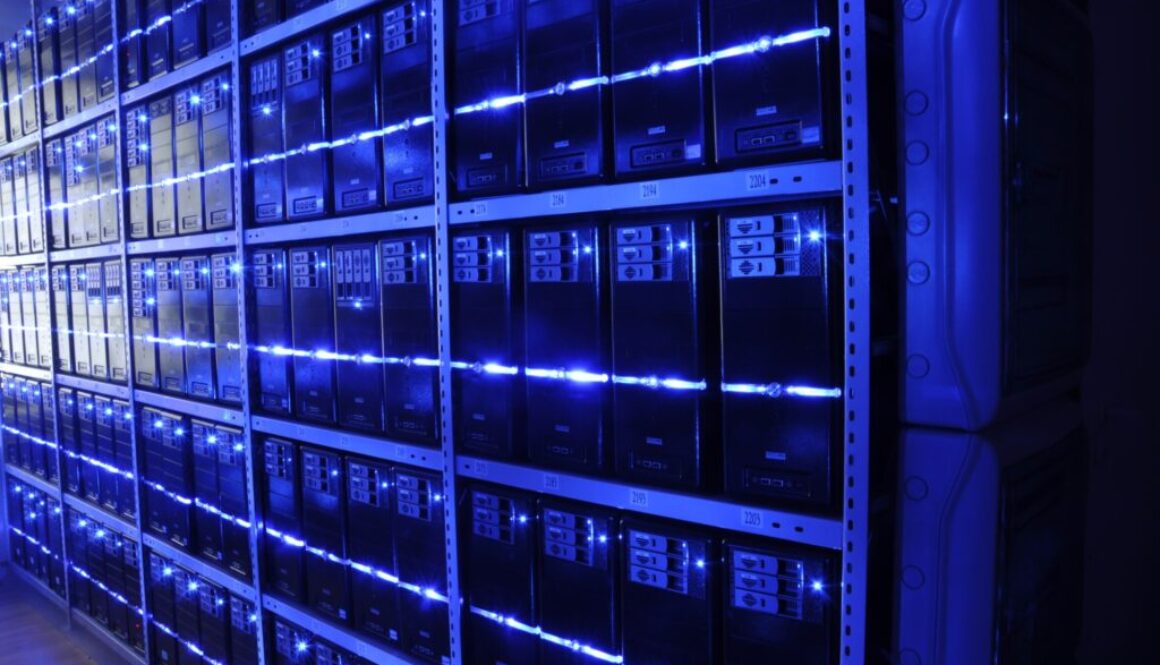 High-performance servers inside a U.S. data center supporting AI and cloud computing workloads