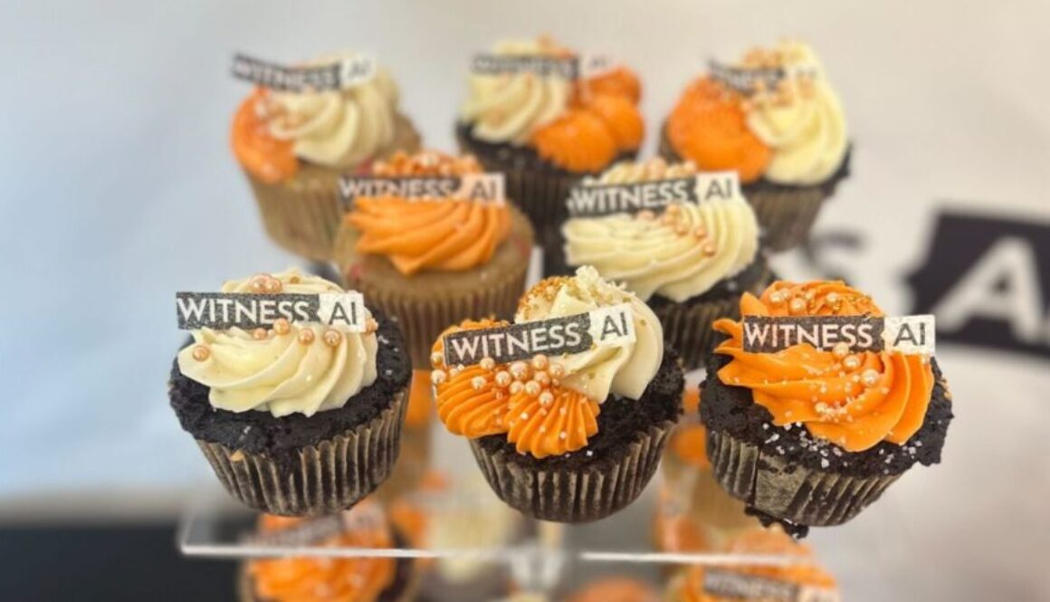 WitnessAI branded cupcakes displayed at a company event celebrating the firm’s $58 million funding round to expand AI security capabilities
