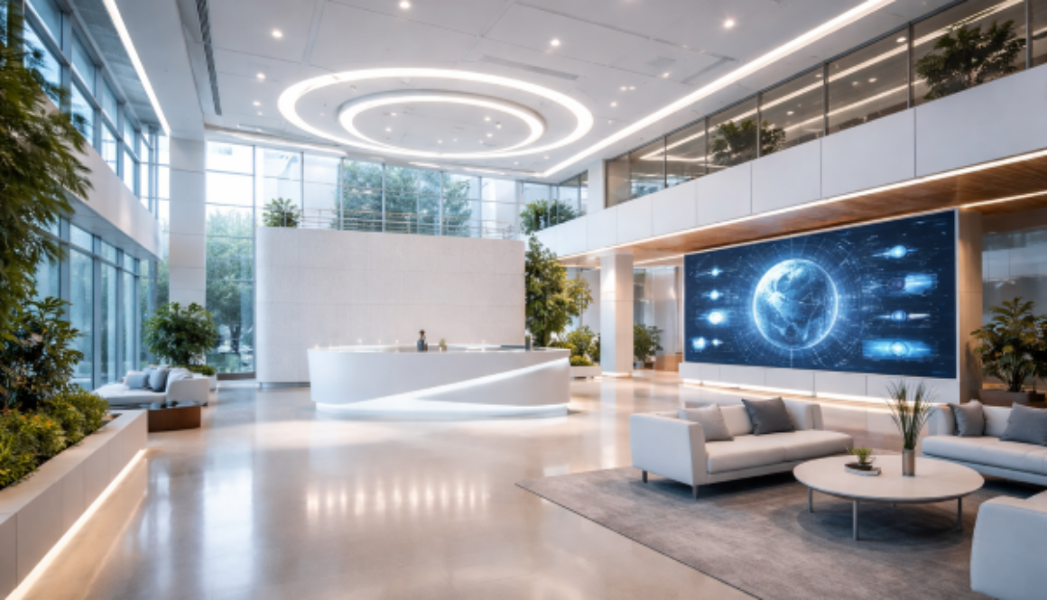 Modern research institute interior representing AI safety and policy development