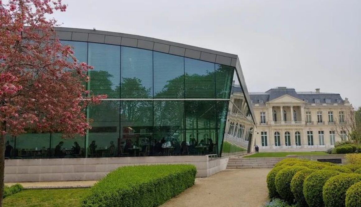 Exterior of the Organisation for Economic Co-operation and Development headquarters in Paris