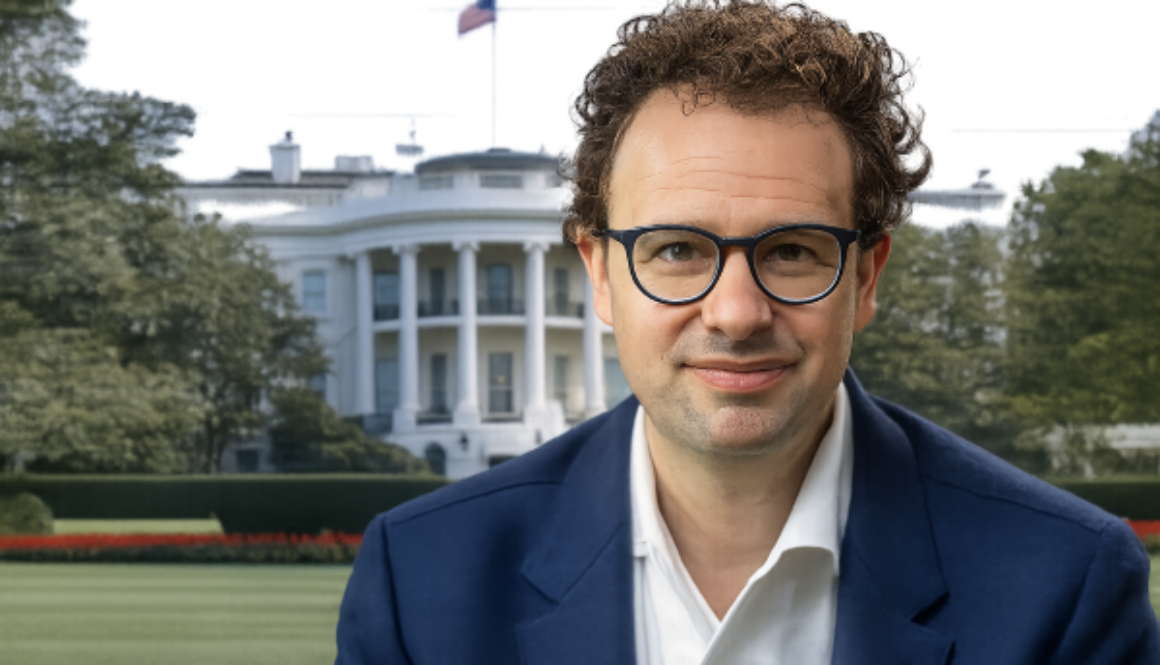 Anthropic CEO standing in front of the White House symbolizing U.S. government engagement on AI despite supply chain risk concerns