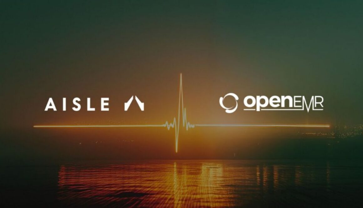 Aisle and OpenEMR logos with a heartbeat line, representing AI-driven security testing in healthcare software