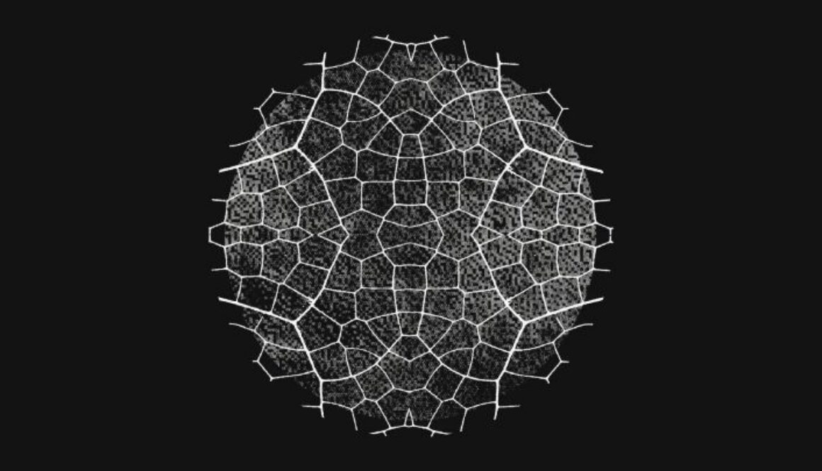 Abstract visualization of interconnected software vulnerabilities and cyber threat detection linked to Anthropic’s Claude Mythos cybersecurity research.