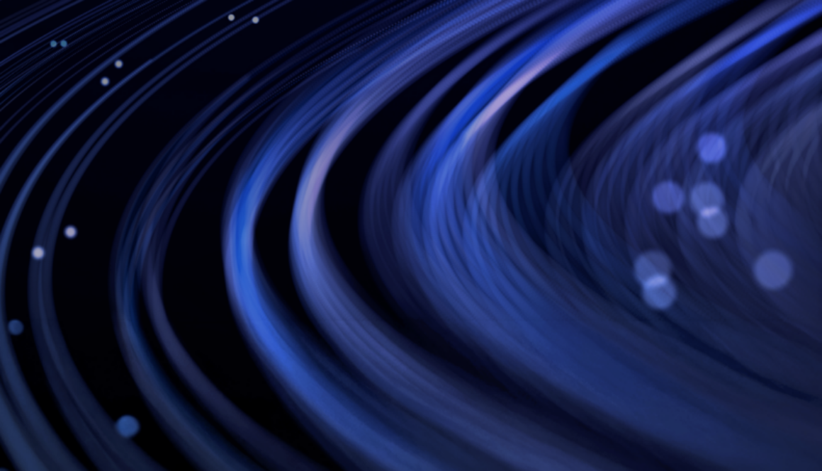 Abstract blue light trails and bokeh visualization representing AI identity security risks in enterprise systems, 2026 Semperis survey.