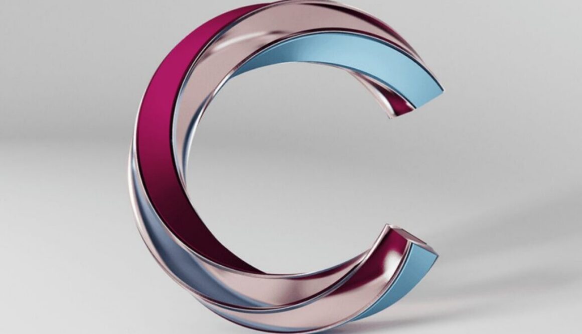 Abstract 3D metallic C in magenta and blue tones, illustrating enterprise AI agent incidents risk and governance failures.
