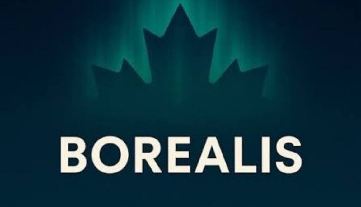 BOREALIS logo with a maple leaf lit by northern lights, Canada's defense innovation program behind the new drone hub