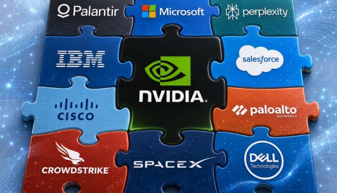 Open Secure AI Alliance jigsaw showing NVIDIA at the center with logos of Microsoft, IBM, Cisco and other members.
