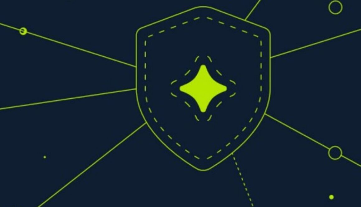 Green shield and network illustration from Reco's report cover, on AI tools running without IT oversight
