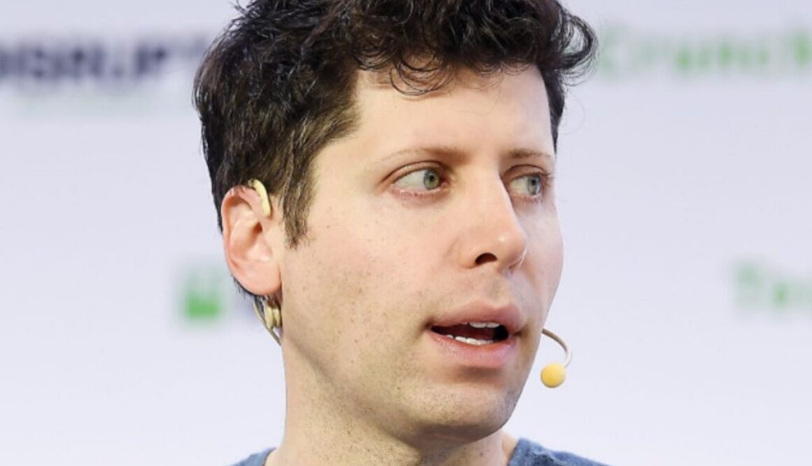 Sam Altman at a TechCrunch event, illustrating OpenAI's request for two new safety requirements in California SB 53