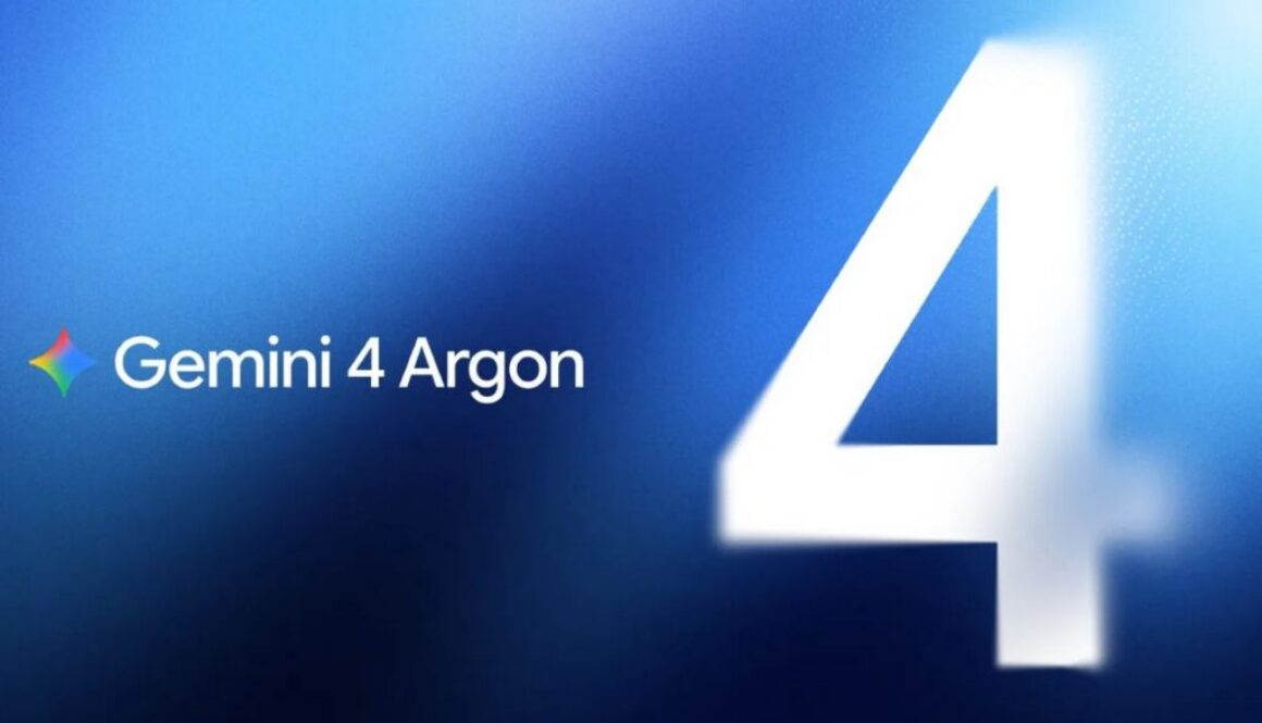 Gemini 4 Argon name and a large white 4 on a blue gradient, for a story on Google's new safeguards for the model
